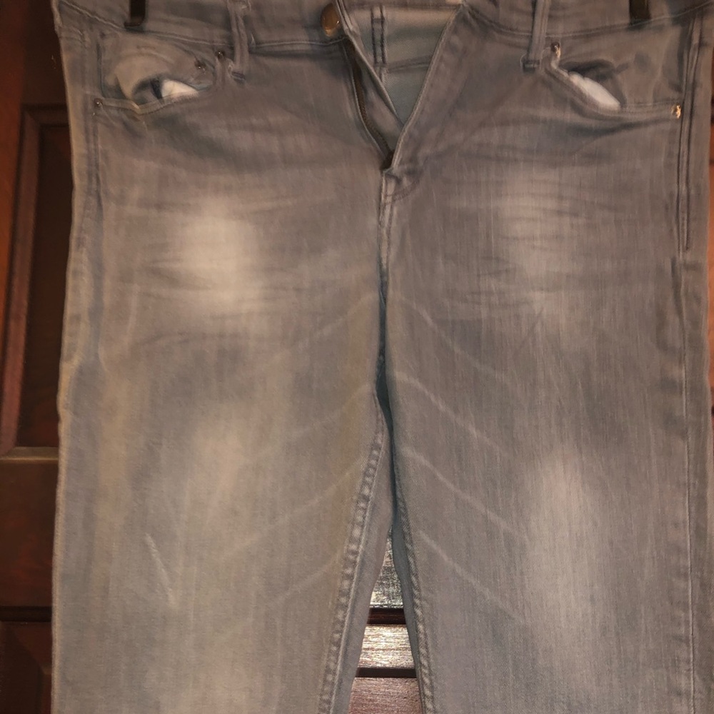 Slim, Gray Distressed Jeans